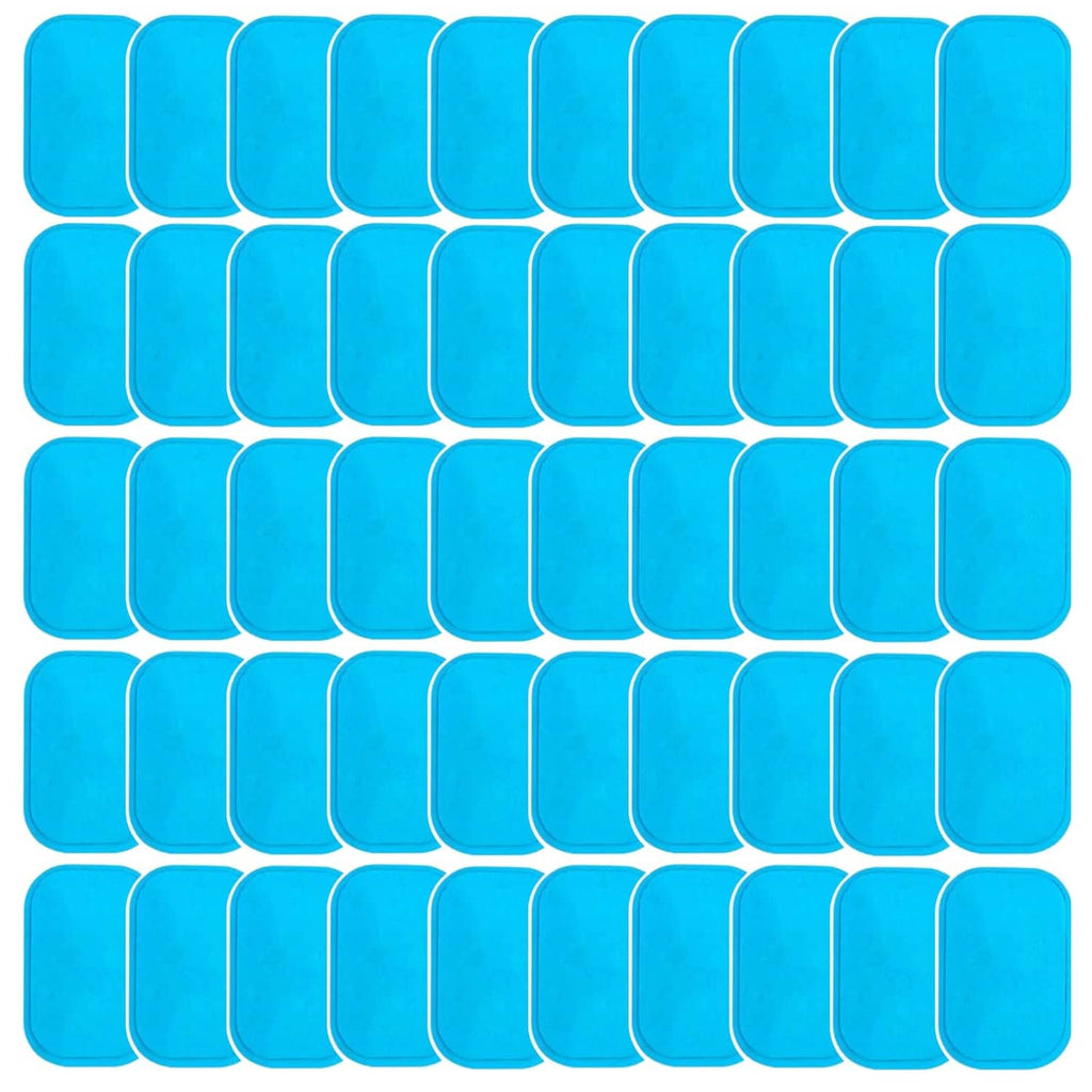 Set of blue ABS stimulation gel pads, rectangular replacements with rounded edges