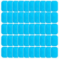 Set of blue ABS stimulation gel pads, rectangular replacements with rounded edges