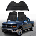 Set of black all-weather TPE floor liner mats with raised grip and custom contours
