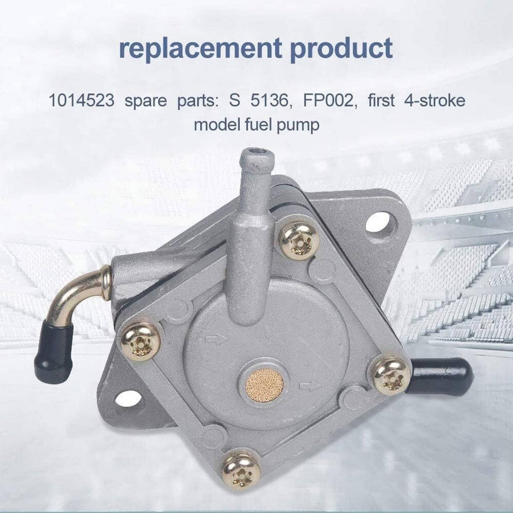 Fuel pump with metal mounting base, brass screws, and fuel inlet tube