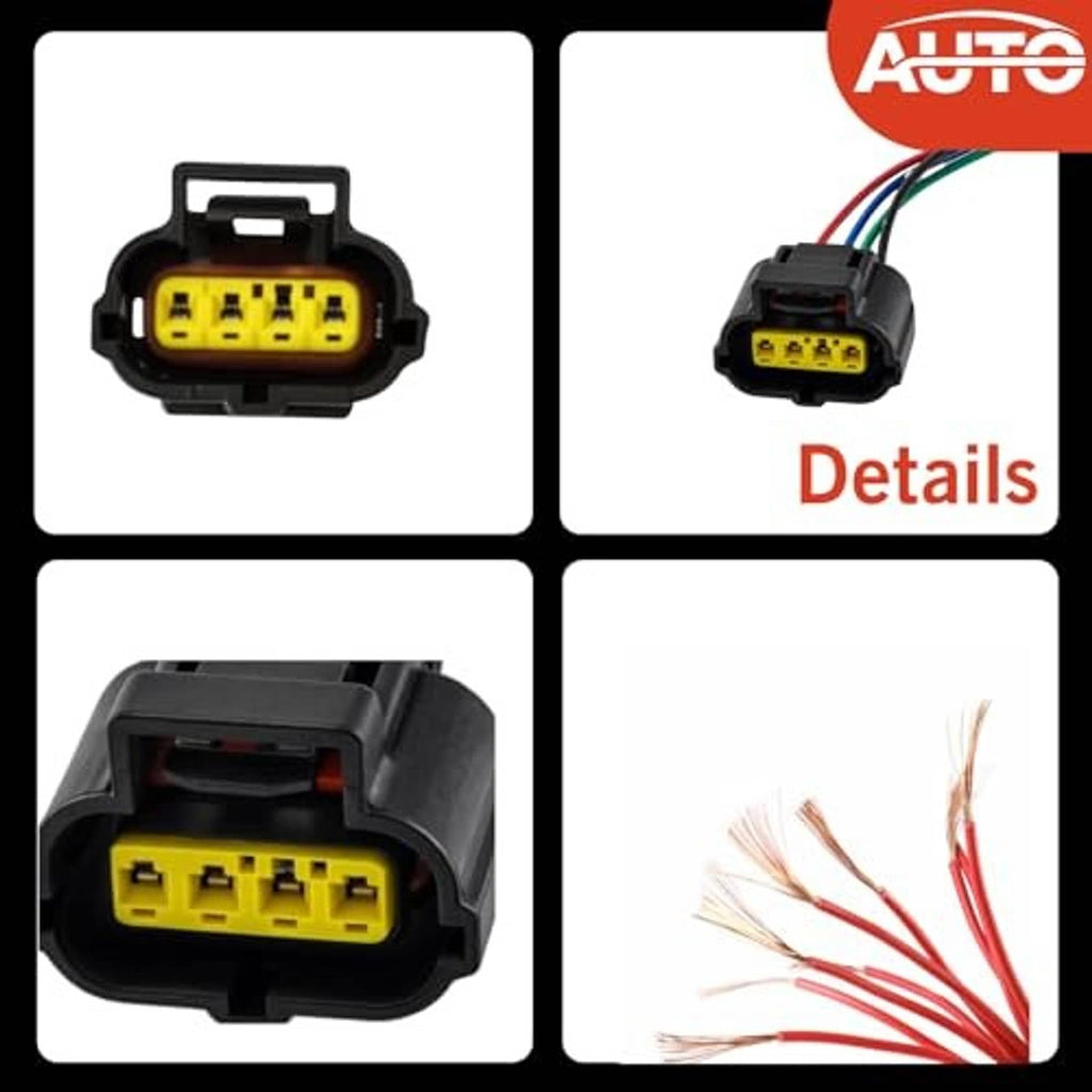 Throttle sensor connector with plug views and separate red and white wire leads