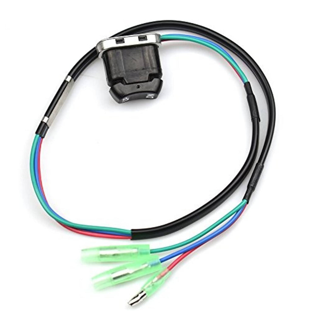Trim-tilt switch harness with black connector block and red/blue/green wiring
