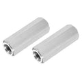 Stainless steel coupling nuts with hex exterior and threaded inner bore, 2-piece set