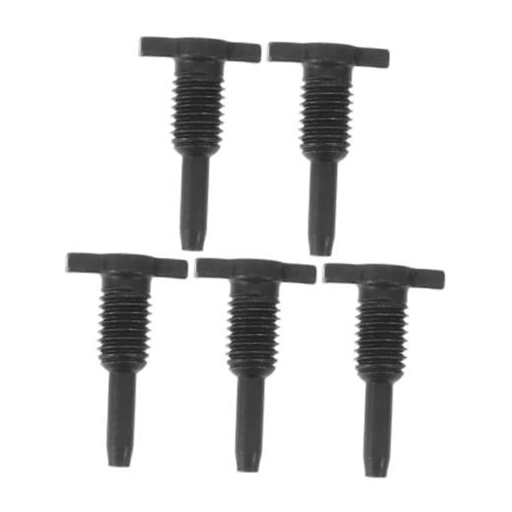 Black threaded oil release valve with wide head and short stem, 4-pack