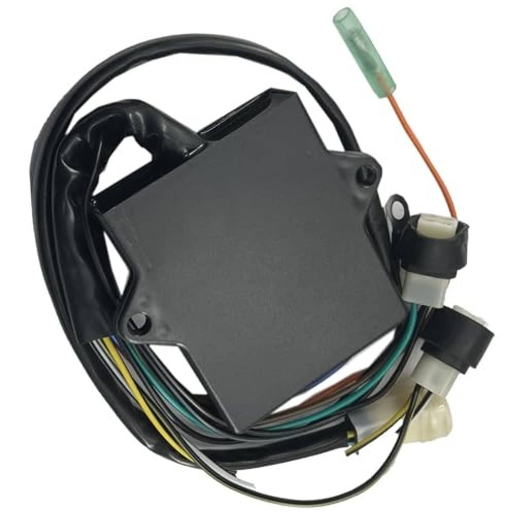 Black CDI ignitor control module box with wiring harness and white connector housing