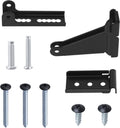 Black storm door closer bracket kit with screws and mounting pins