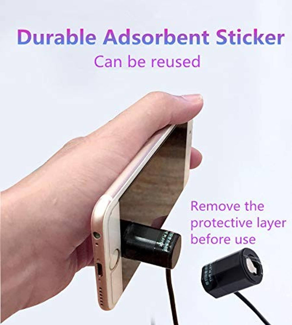 Reusable adhesive sticker mount for attaching an auto clicker to a phone.
