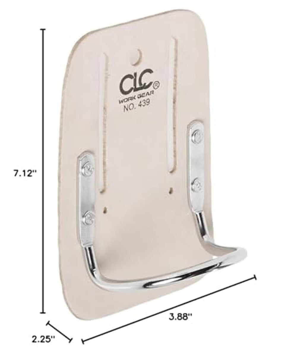 Steel loop hammer holder dimensions, 7.12 in tall, tan backing with chrome loops