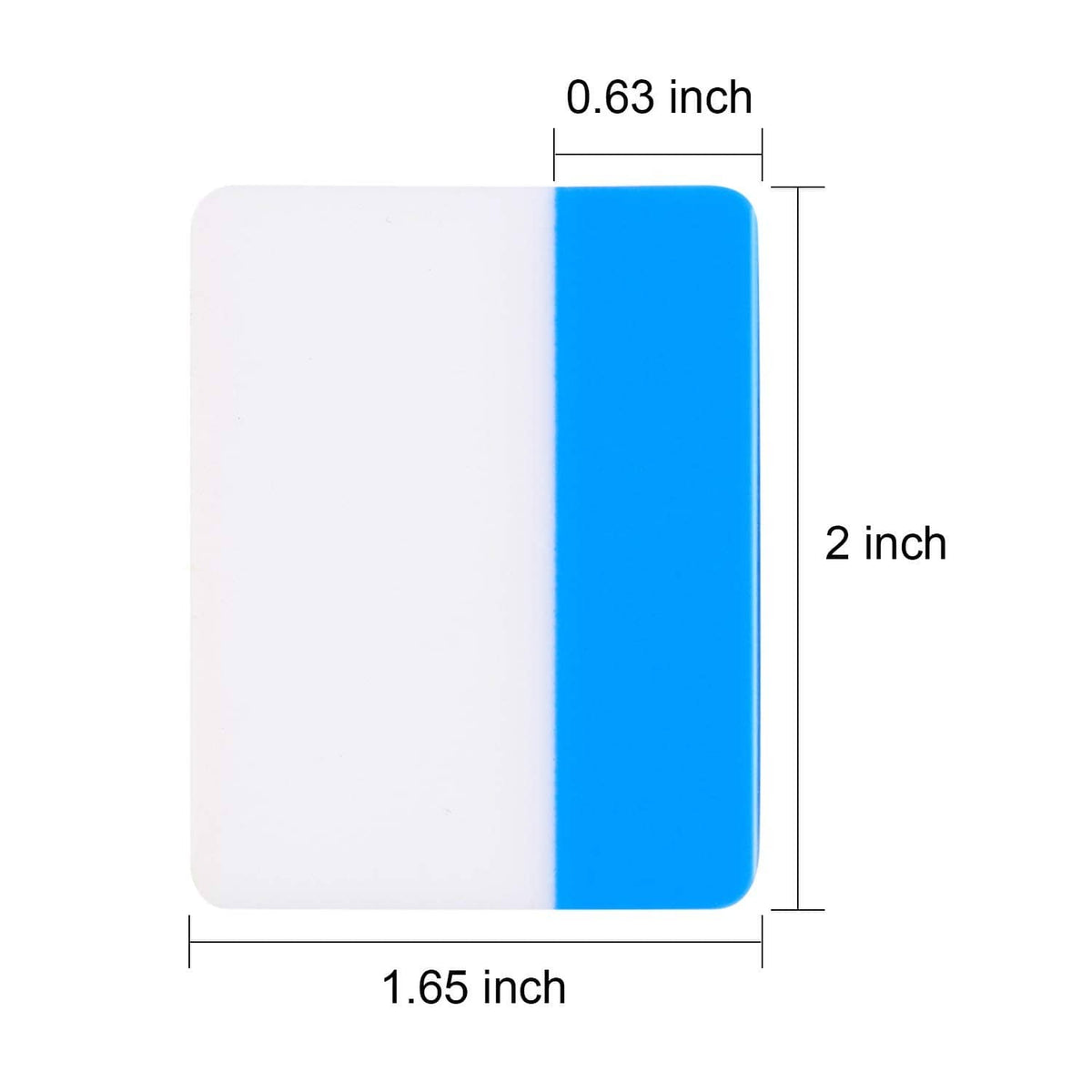 2-inch sticky index tab with blue stripe and white writable tab area.