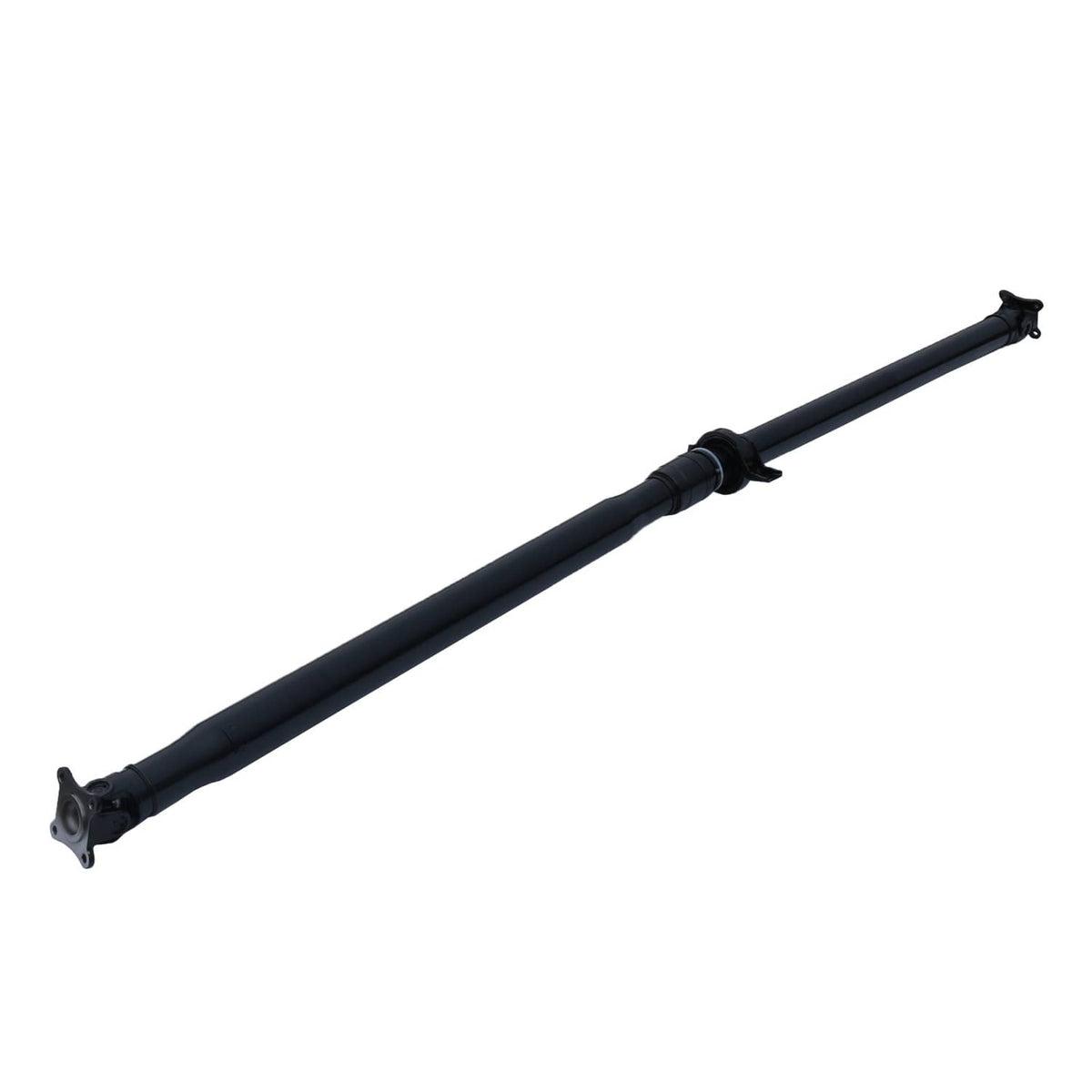 Rear driveshaft assembly with U-joints and black shaft, extended profile