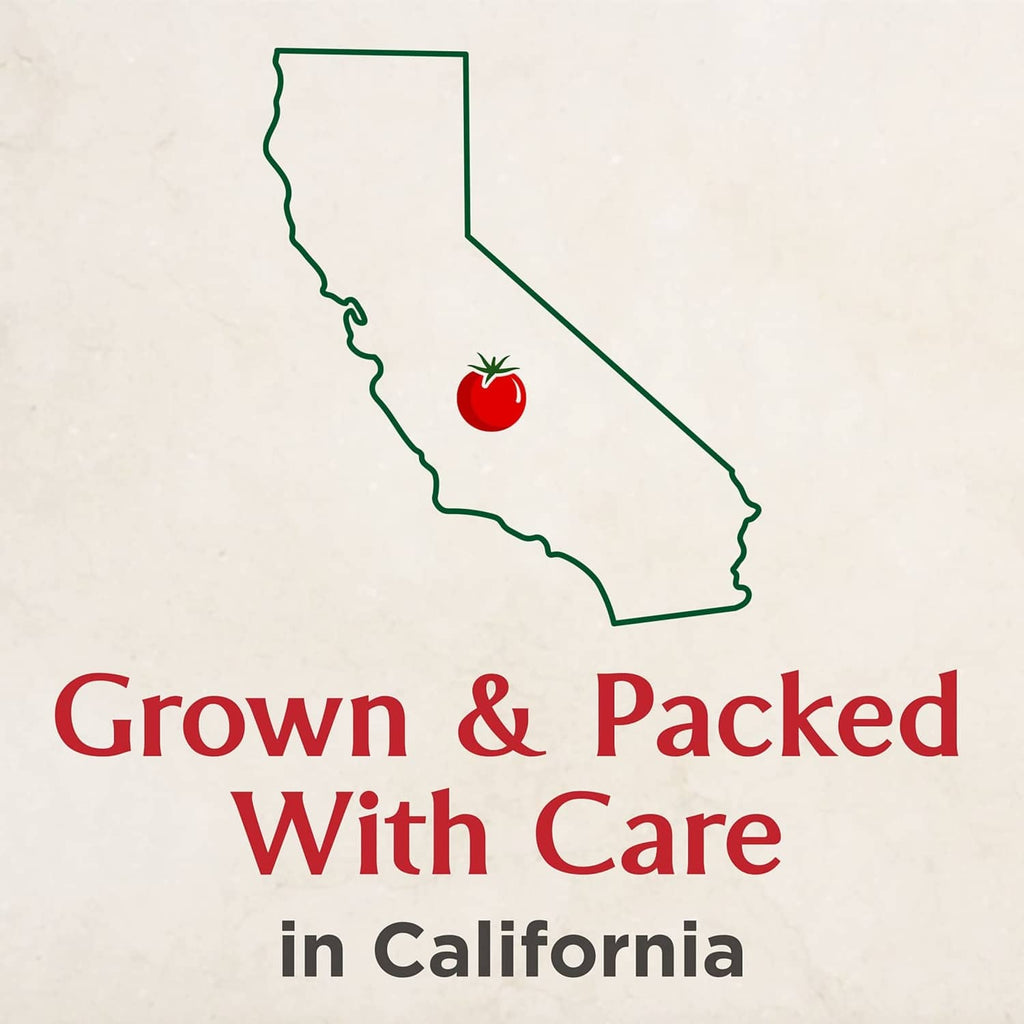 Contadina tomato sauce grown and packed with care in California