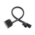 SATA to dual 4-pin fan adapter cable, braided black connectors