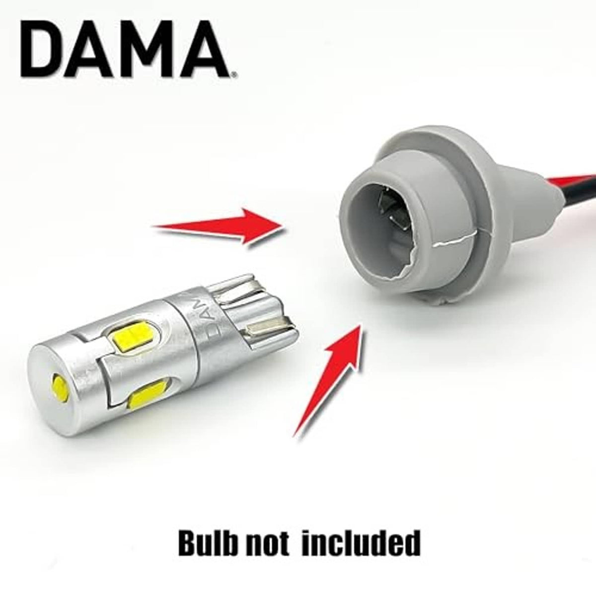 Rubber-base vehicle bulb socket, gray connector with red and black wire leads; bulb not included