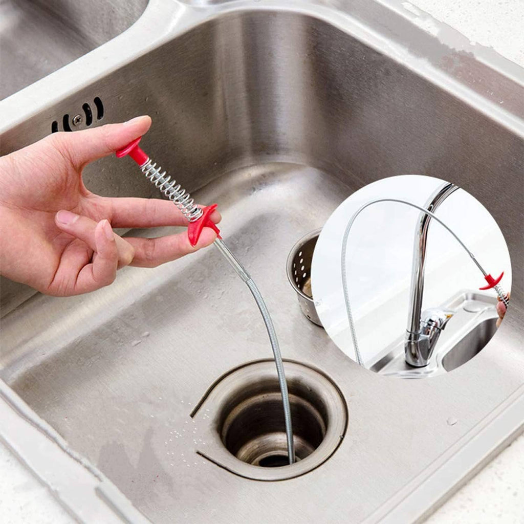 Flexible magnetic pick-up tool with spring end and red pry clip