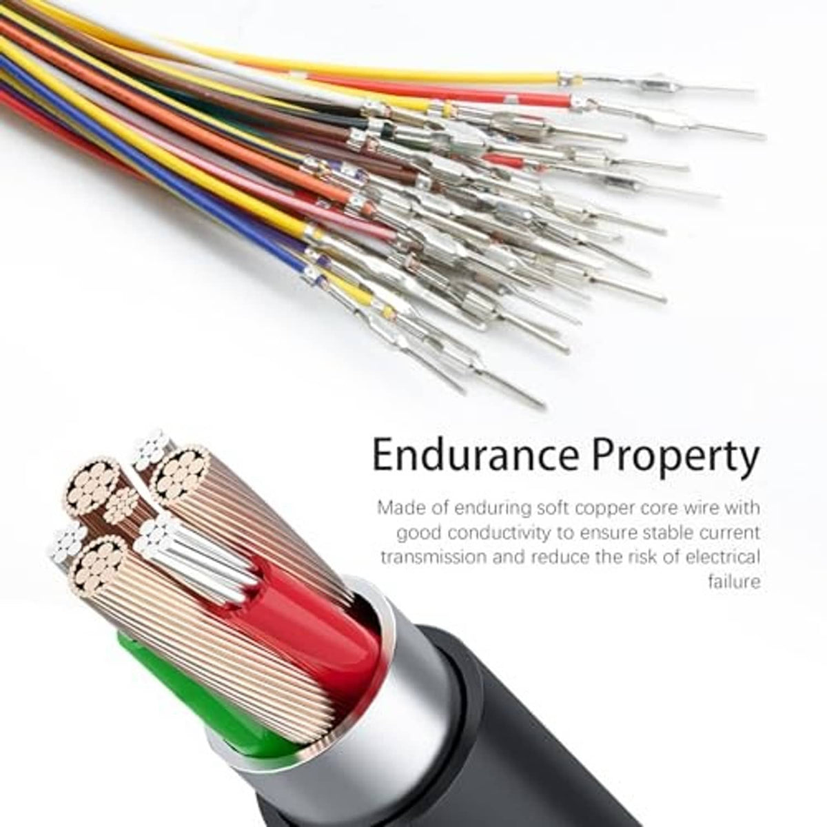Multicolor wiring extension harness with silver terminals and bundled wire strands