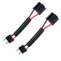 Headlight wiring adapter harness, 2-pin to 3-prong connectors with red wire pair
