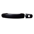 Front exterior door handle with keyhole opening, glossy textured black