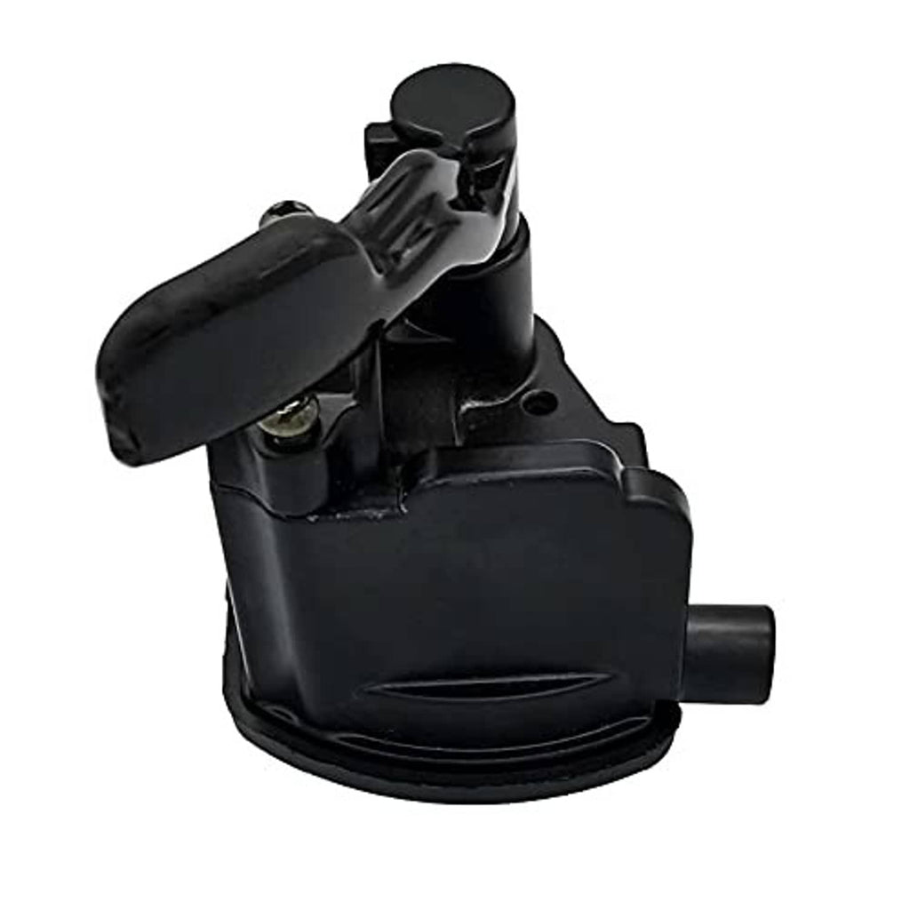Black thumb throttle control lever assembly with curved lever handle