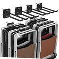 Black wall-mount garage hook set with multiple double-prong hangers