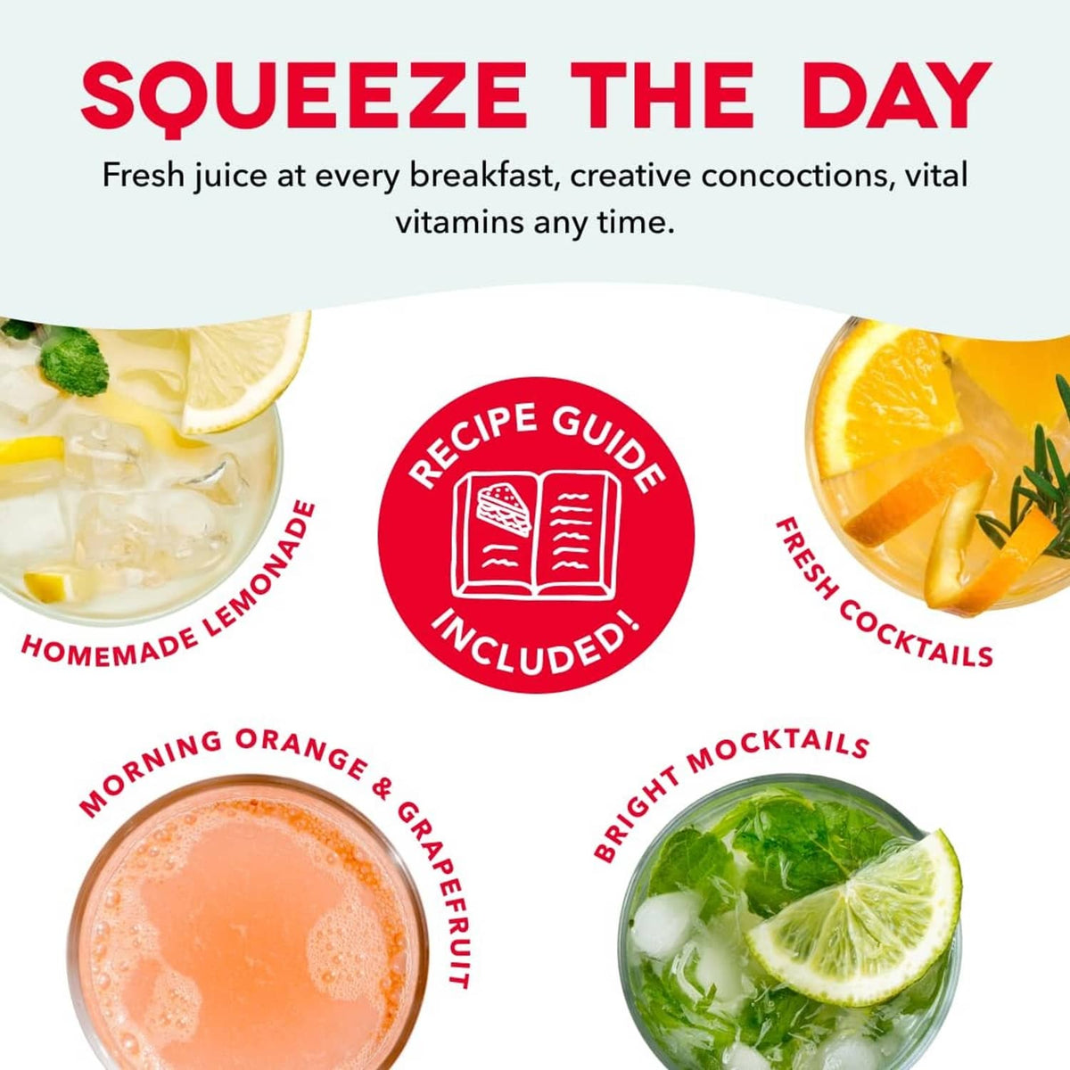 Citrus juice drinks with lemon and orange slices for juicing recipes
