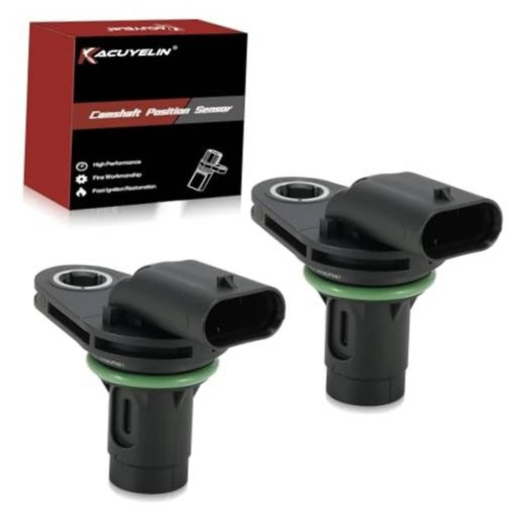 Set of 2 camshaft position sensors, black housings with green O-ring seals