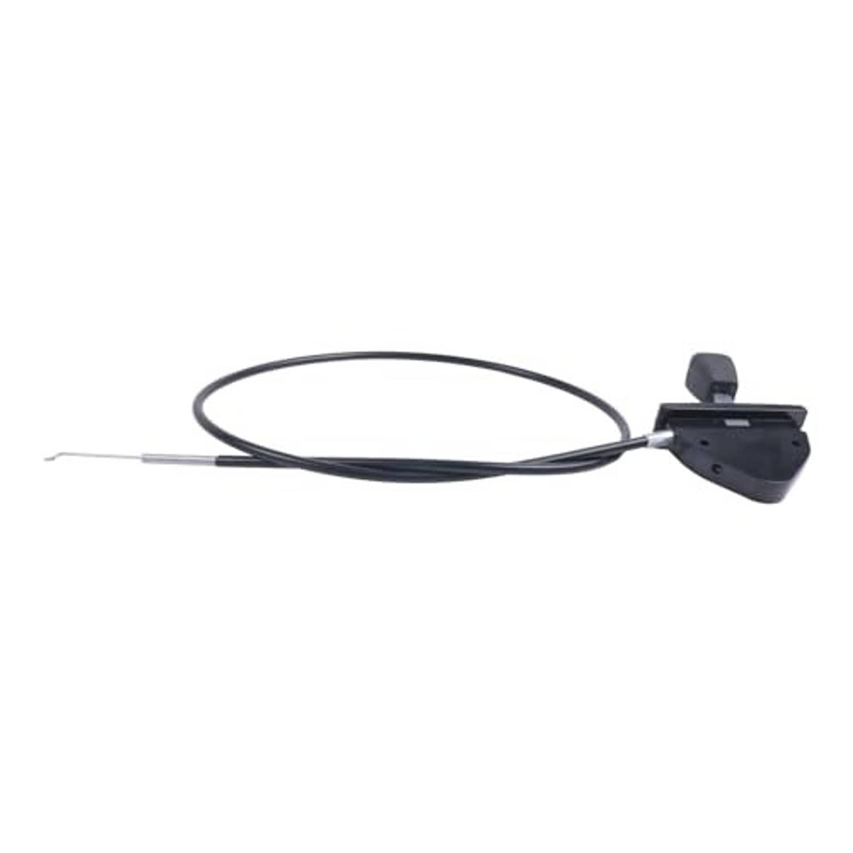 Throttle control lever with black cable loop and metal linkage rod ends.