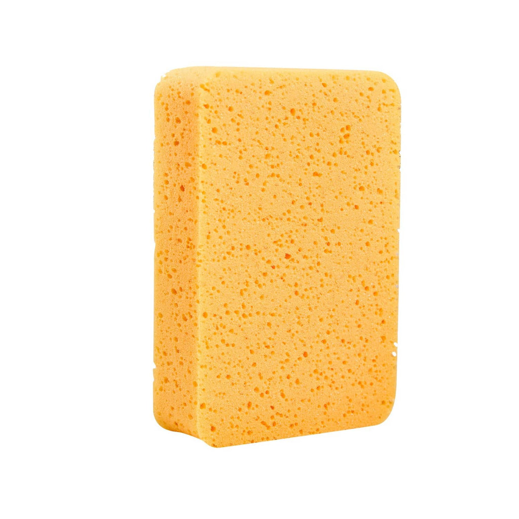 Extra-large orange foam grout cleaning sponge block with scrubbing texture