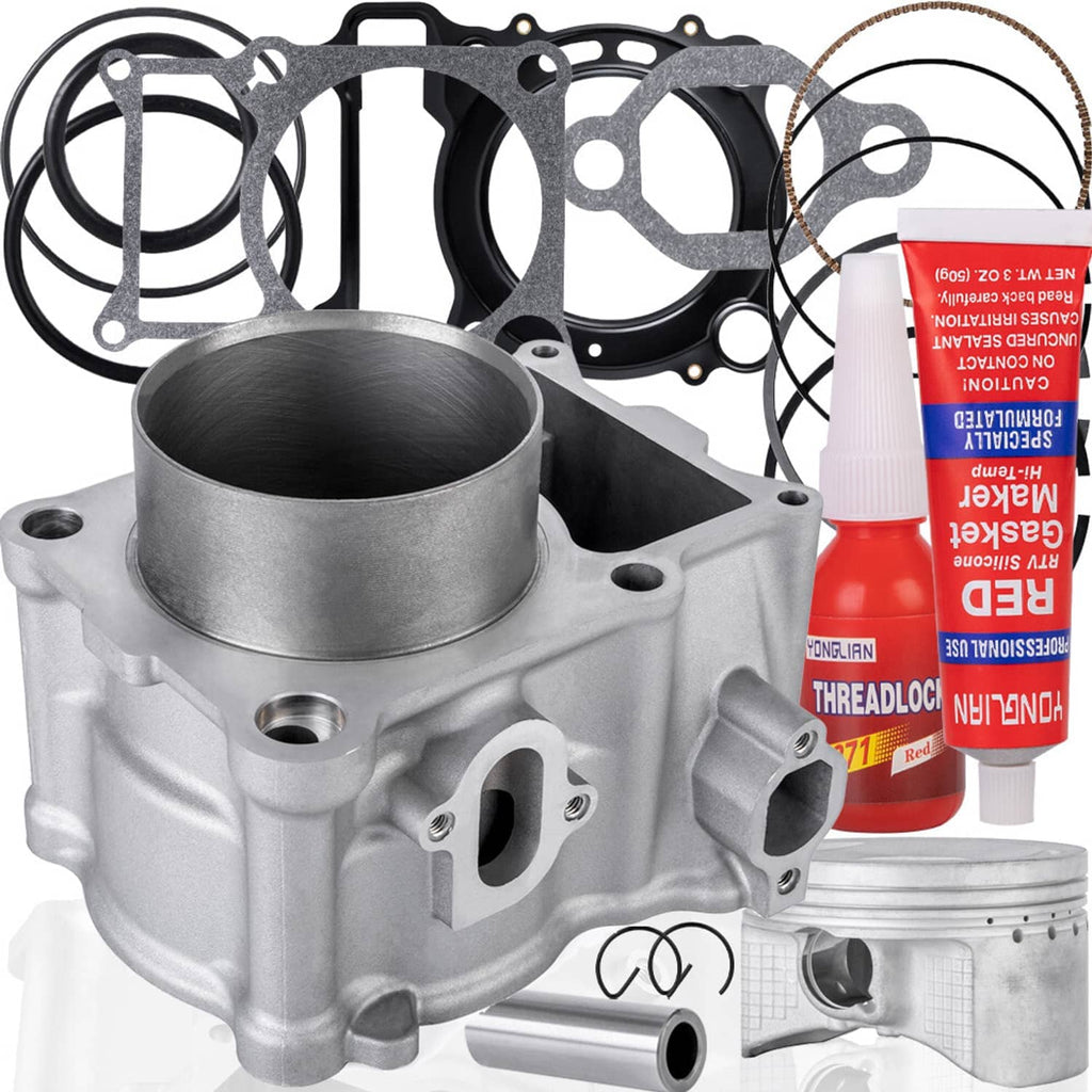 Metal cylinder block and piston top-end kit with gaskets and sealant bottle