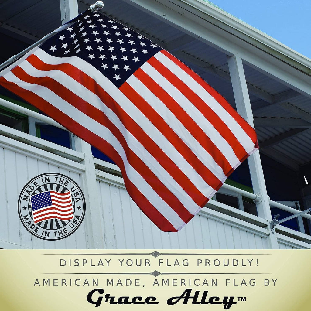 3x5 American flag displayed outdoors, flowing red stripes and white stars
