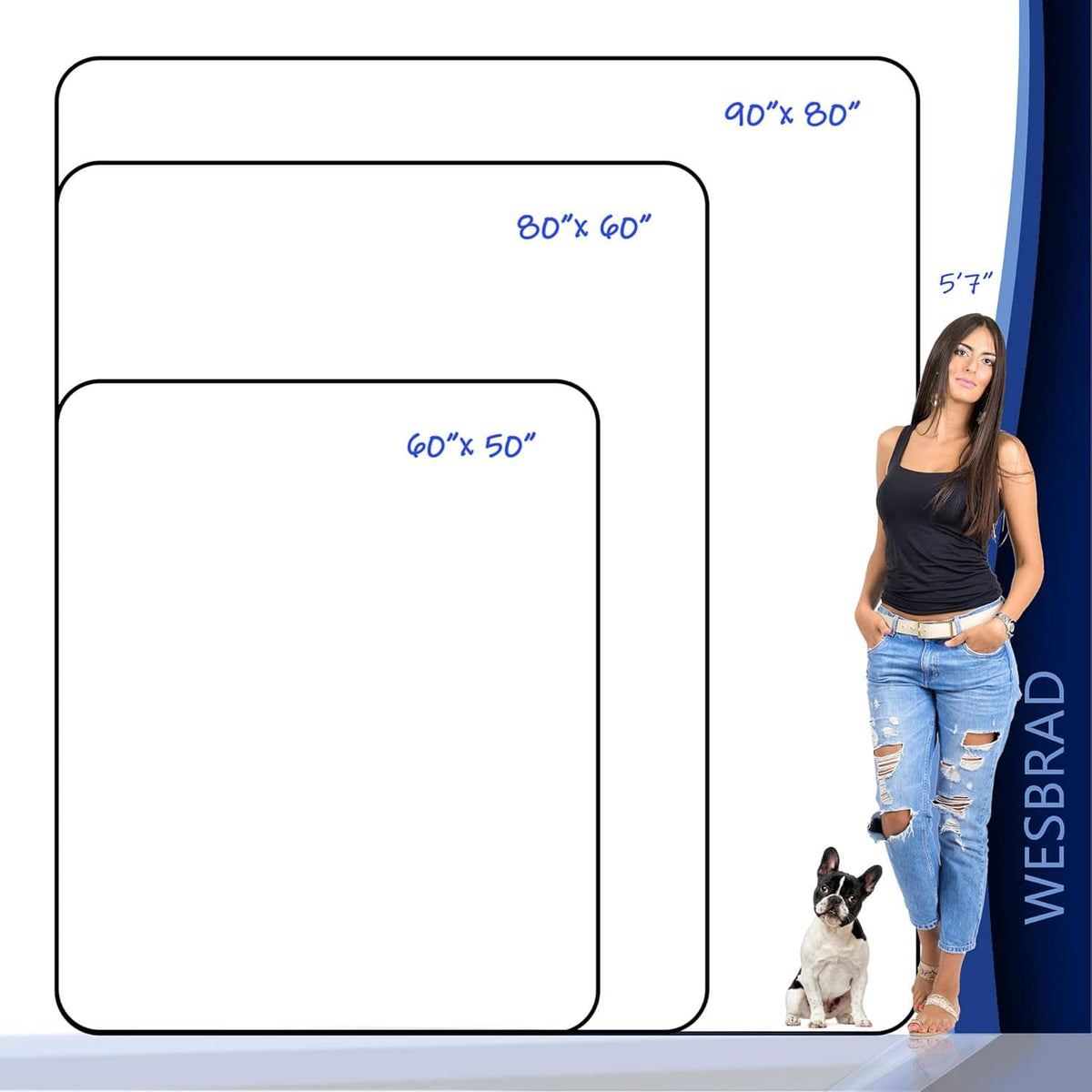 Waterproof bed cover size chart outline with three labeled rectangular sizes