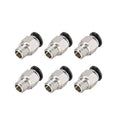 Set of straight push-to-quick connect fittings with 1/4NPT threads and black push collars