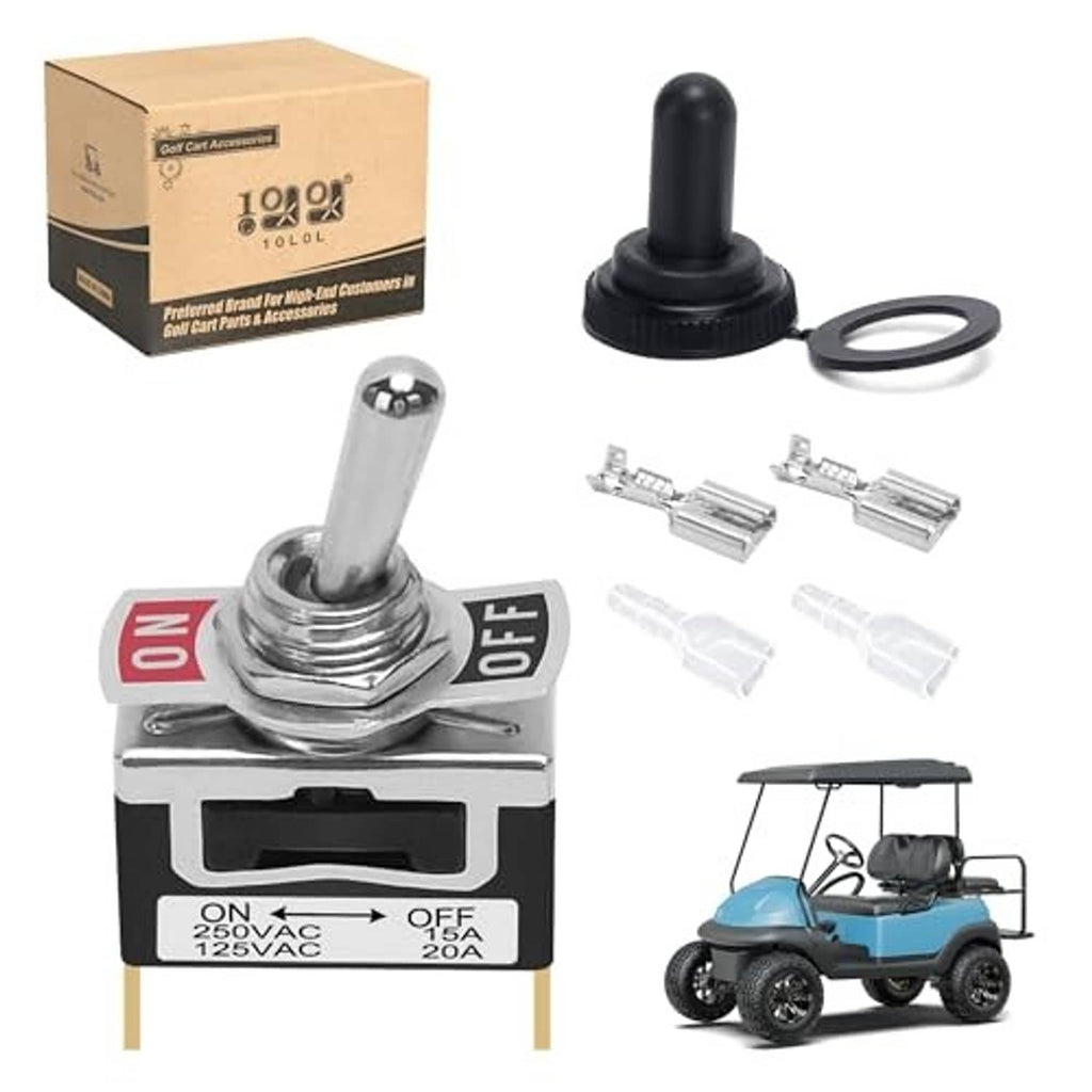 Electric tow/run switch set with black knob, ring, terminals, and connector plugs