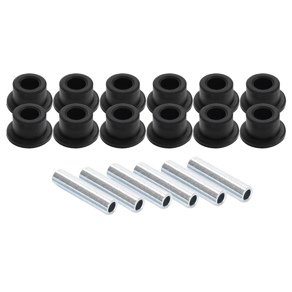 Black rubber bushings with silver pins, mixed set of suspension parts