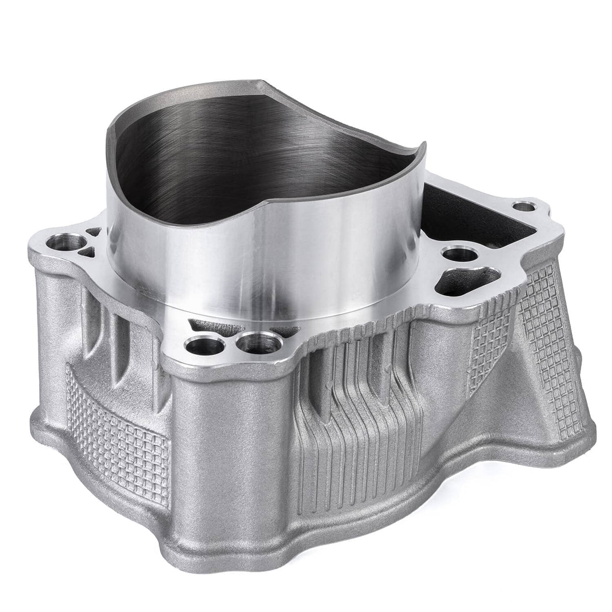 Aluminum cylinder block with inner bore opening and machined gasket surface