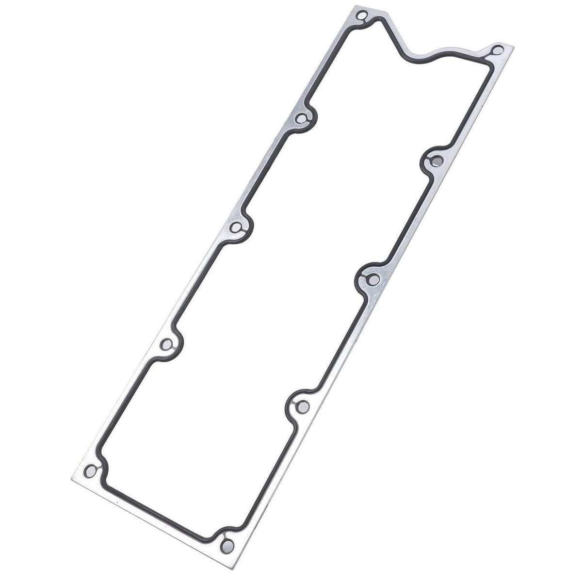 Long arched metal gasket with bolt holes