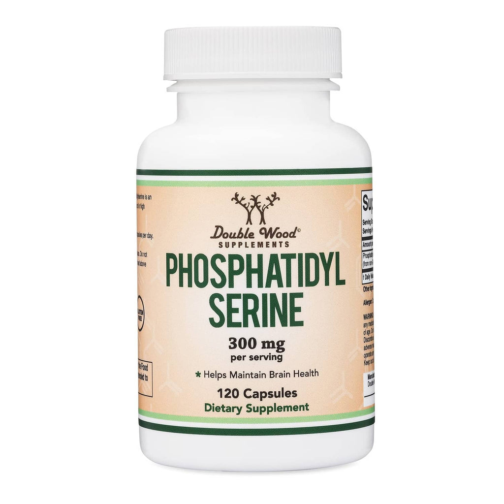 Phosphatidylserine 300 mg per serving bottle, 120 capsules, Double Wood Supplements