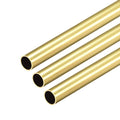 Brass round metal tube bundle with open circular ends, smooth cylindrical shape