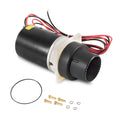 12V marine toilet pump assembly kit with wiring, mounting parts, and gasket ring