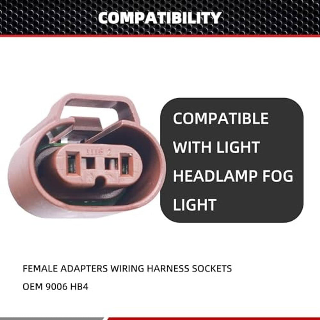 Brown female headlamp wiring adapter socket with open internal terminal contacts