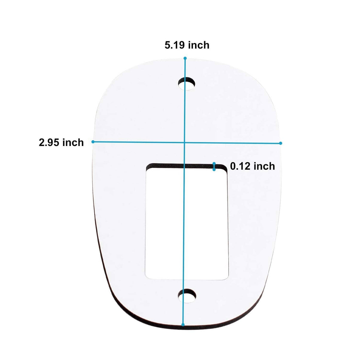 White oval cab marker light gasket with size diagram: 5.19 in, 2.95 in, 0.12 in