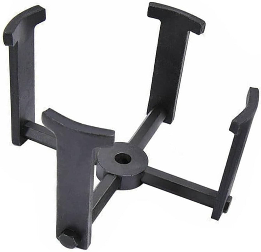 Automatic transmission clutch spring compressor tool with circular press top and fork frame