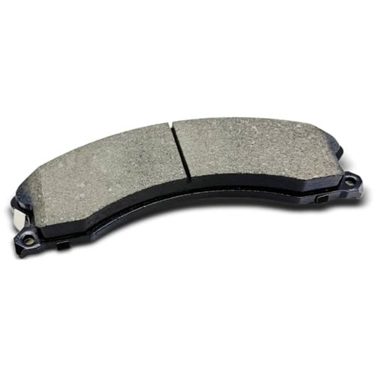 Ceramic brake pad, grey friction material with metal backing and mounting clips