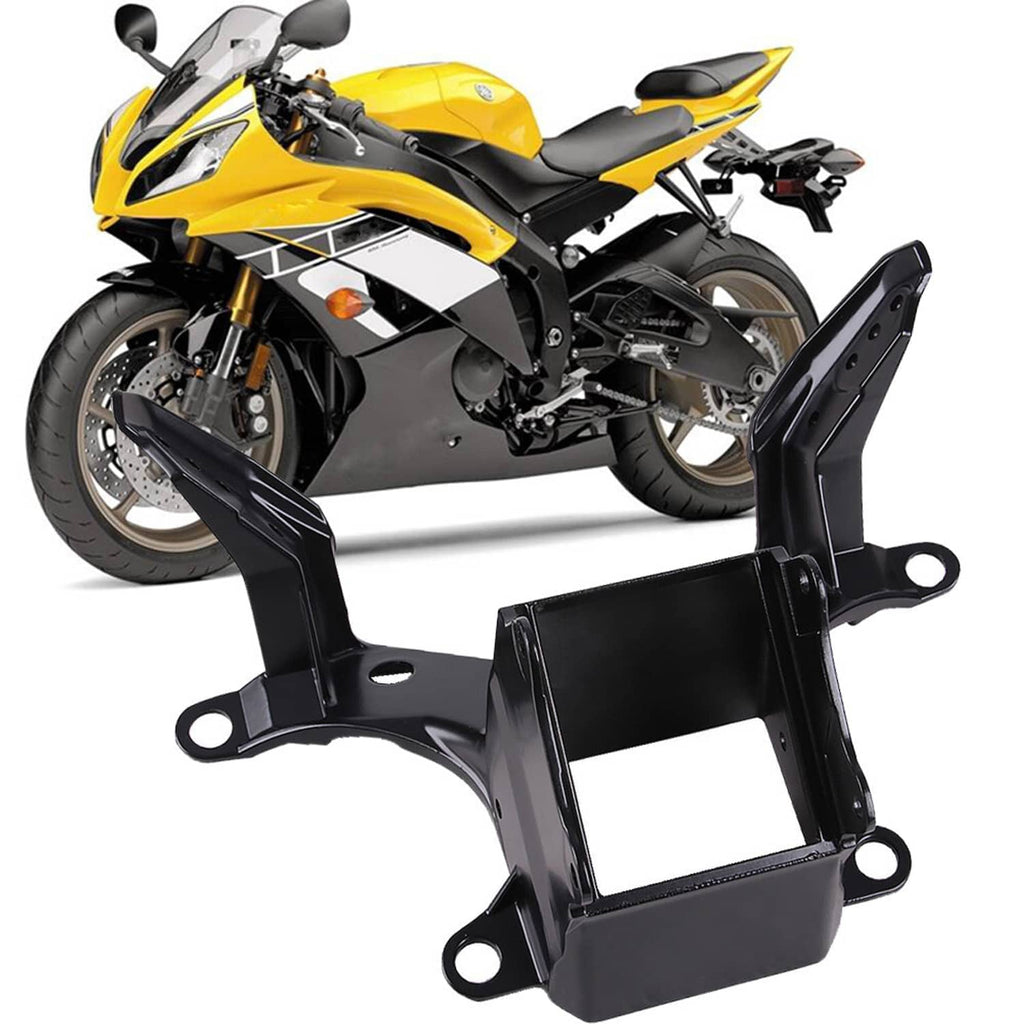 Upper fairing stay bracket set with twin headlight fairings and black mounting plates