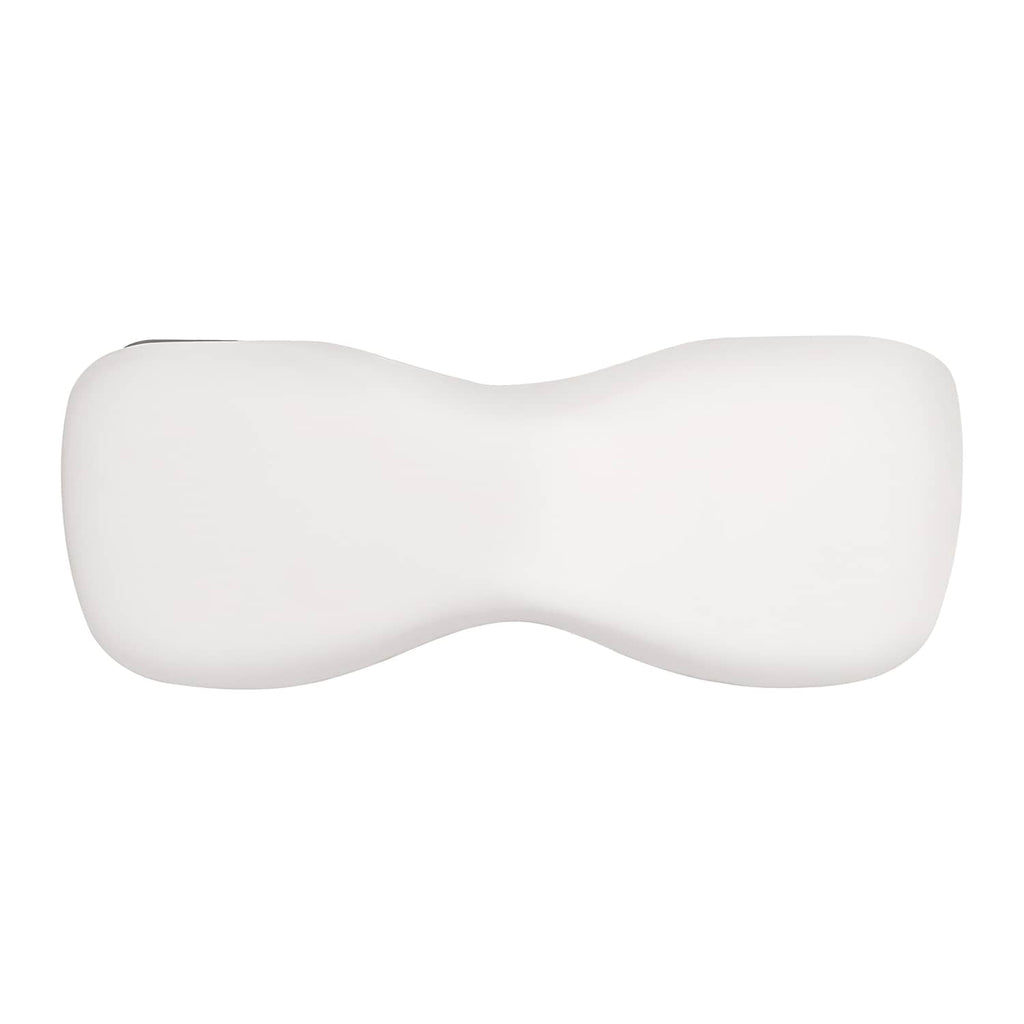 White seat backrest cushion pad with symmetrical bulges on both sides