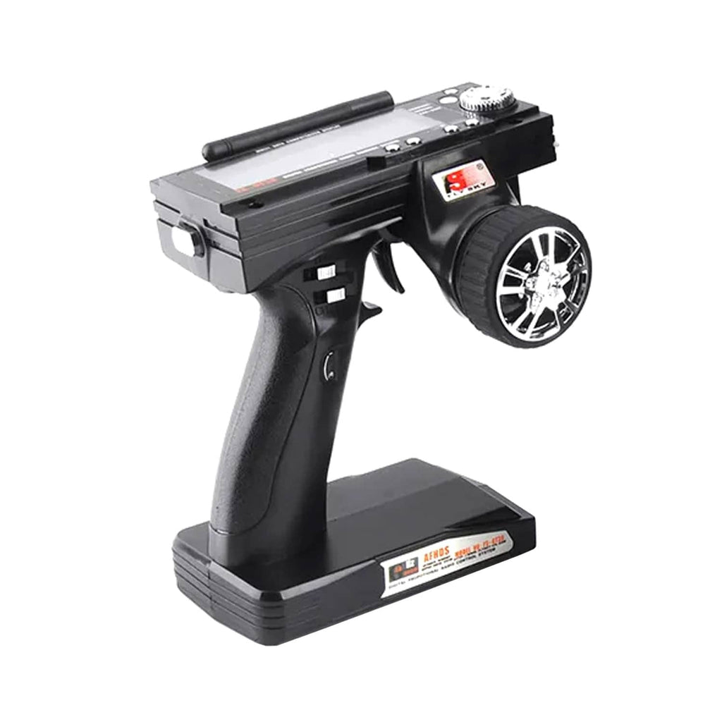 RC car 2.4GHz 3-channel transmitter, black handheld radio controller with screen