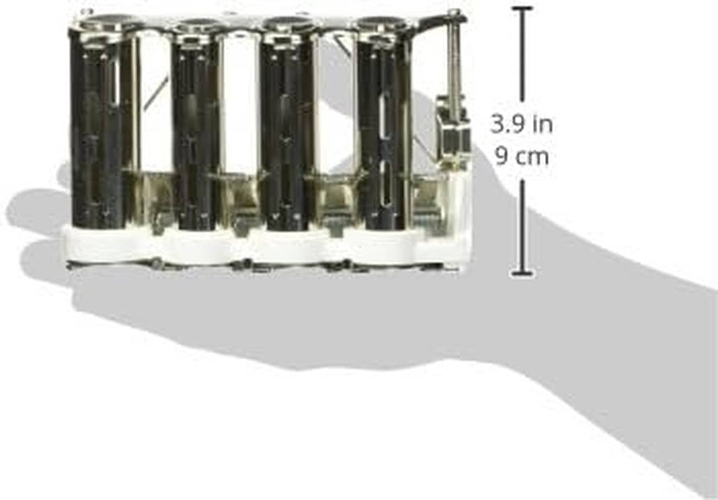Four-barrel money changer size diagram with height marker 3.9 in / 9 cm