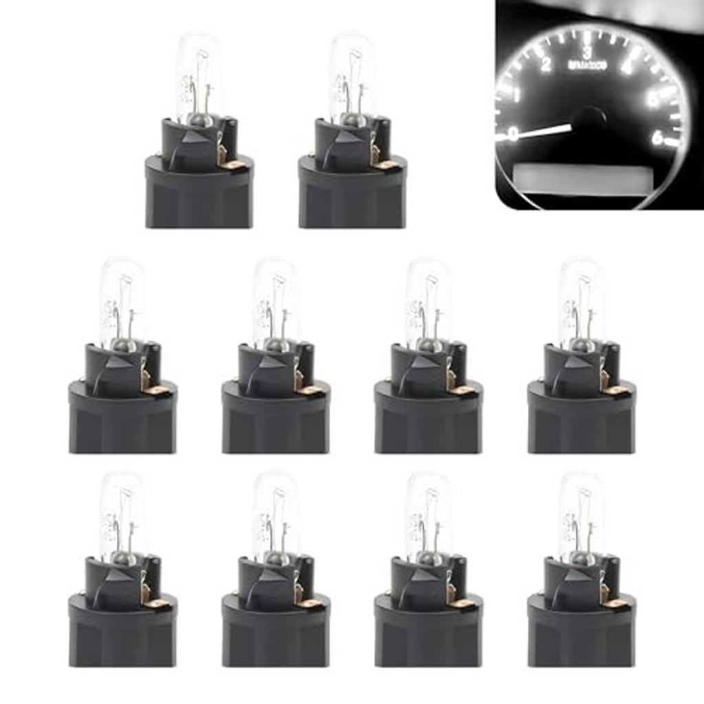 T5 halogen instrument bulbs, clear lamp glass with black base holders, set of multiple bulbs