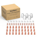 Plasma cutter consumables kit box with white shield cups and copper electrode tips