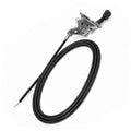 Black throttle control cable with metal bracket and housing end fitting