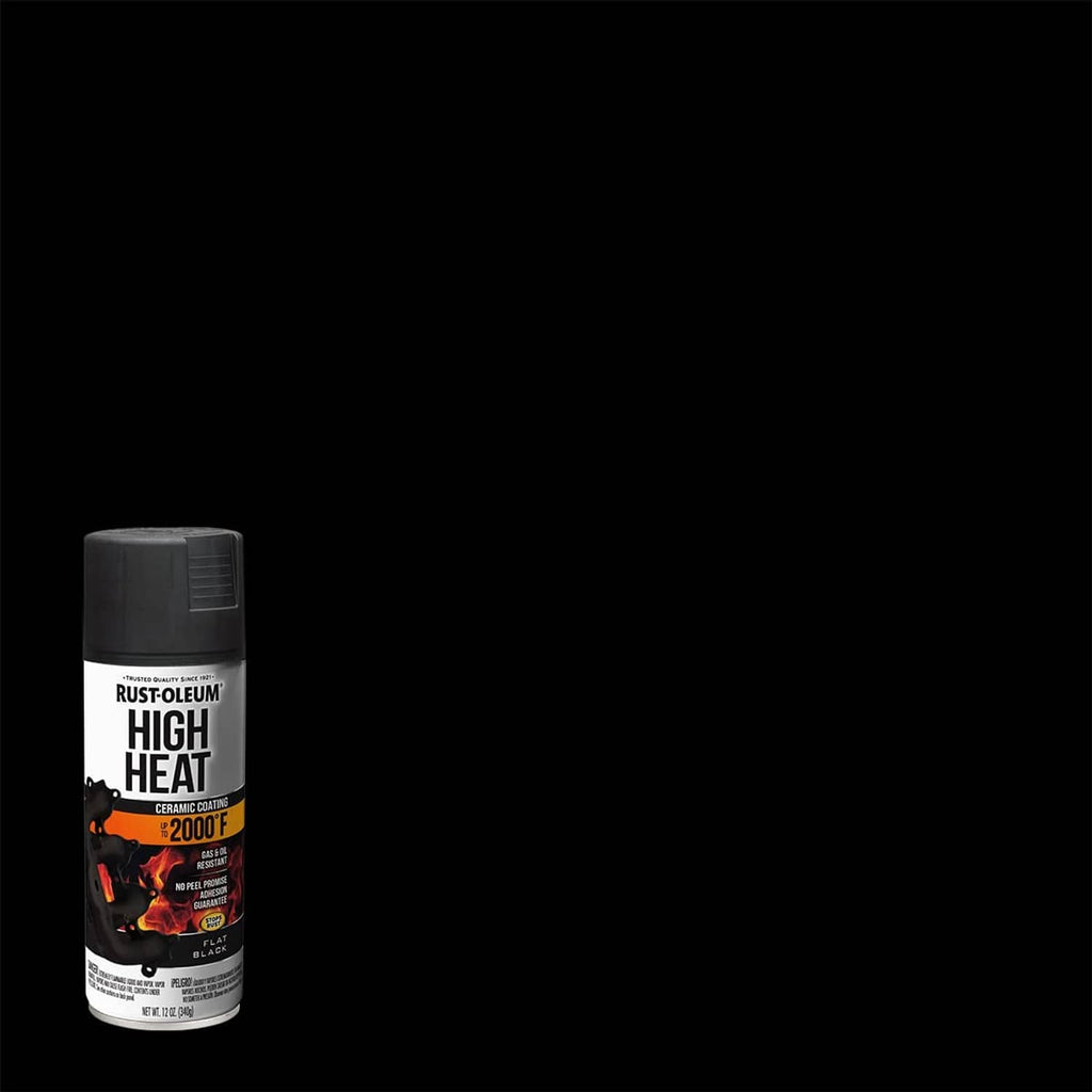 Rust-Oleum High Heat flat black spray paint can, small front view